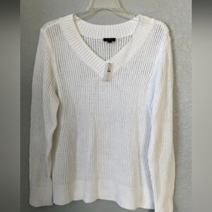 Talbots open weave v neck sweater new with tags